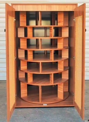 Shoe Armoire with Rotating Shelves